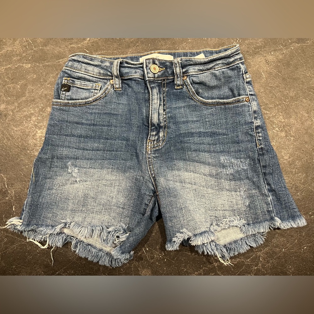 Denim Frayed Hem Women Shorts Kancan women's size M